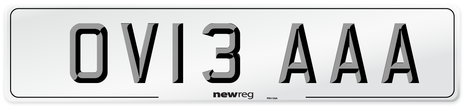 OV13 AAA Number Plate from New Reg